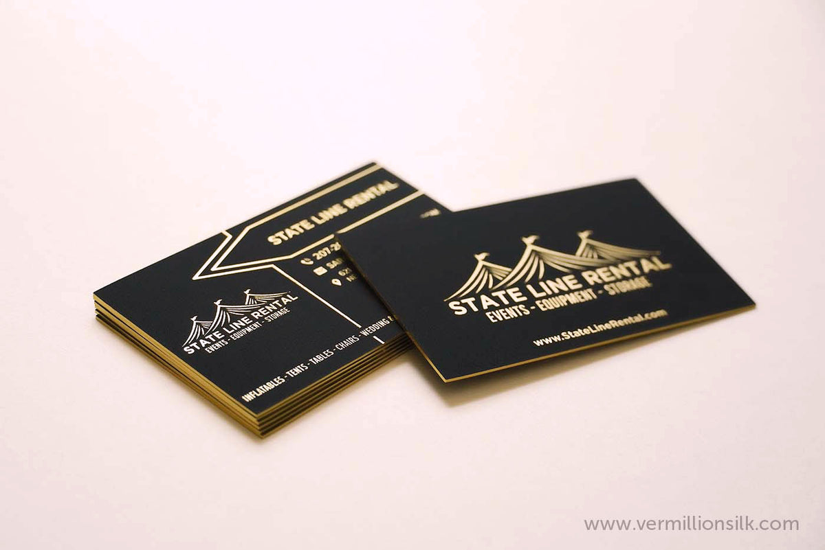 Black Paper Business Cards – Vermillion Silk