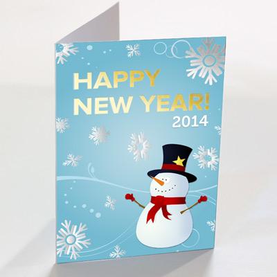 CMYK Foil Holiday Cards 7x10 Creased (Folds to 5x7)